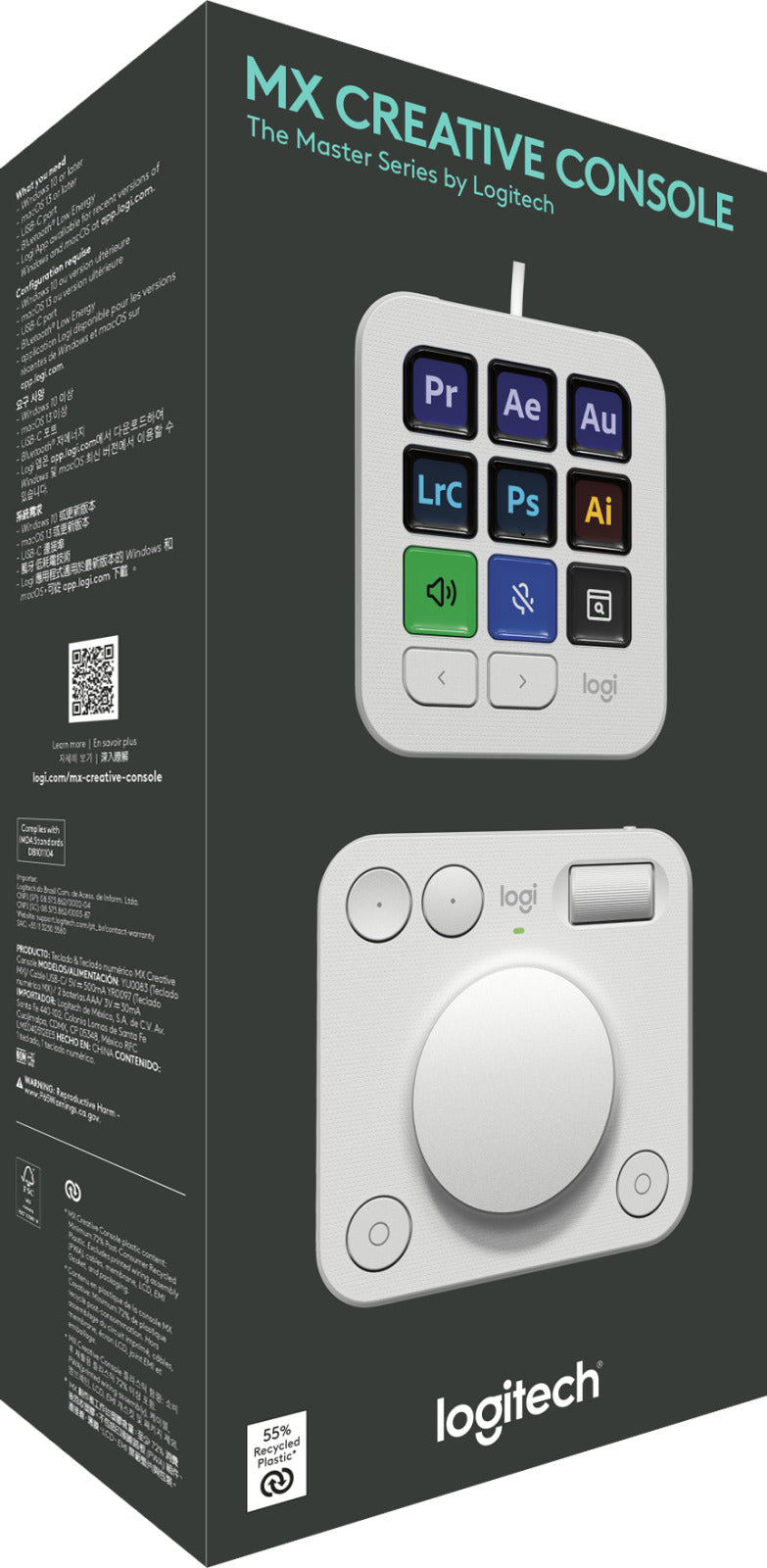 Logitech MX Creative Console Customizable Dial and Keypad Pale Grey