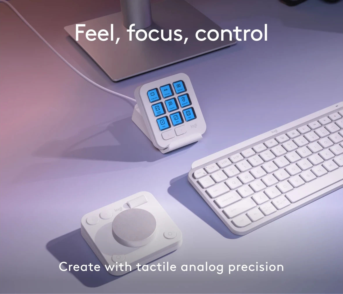 Logitech MX Creative Console Customizable Dial and Keypad Pale Grey
