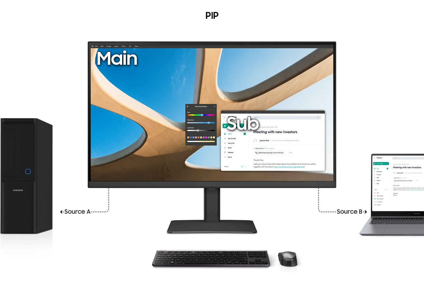 24" Samsung ViewFinity S6 S60UD 1440p 100Hz 5ms HDR10 Monitor