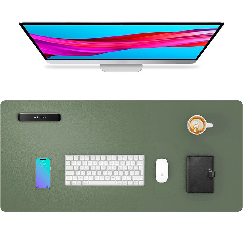 COMFEYA Leather Mouse Mat Desk Pad Protector (100x50cm) - Green