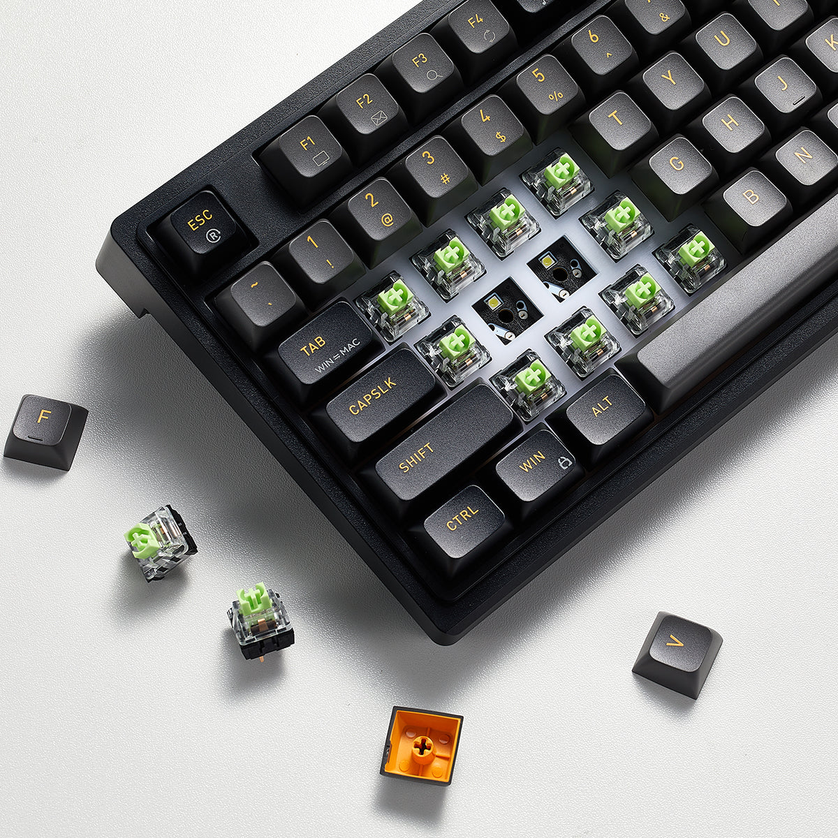 Hexgears M3 87-Key Linear Switch Mechanical Keyboard - Black Gradient