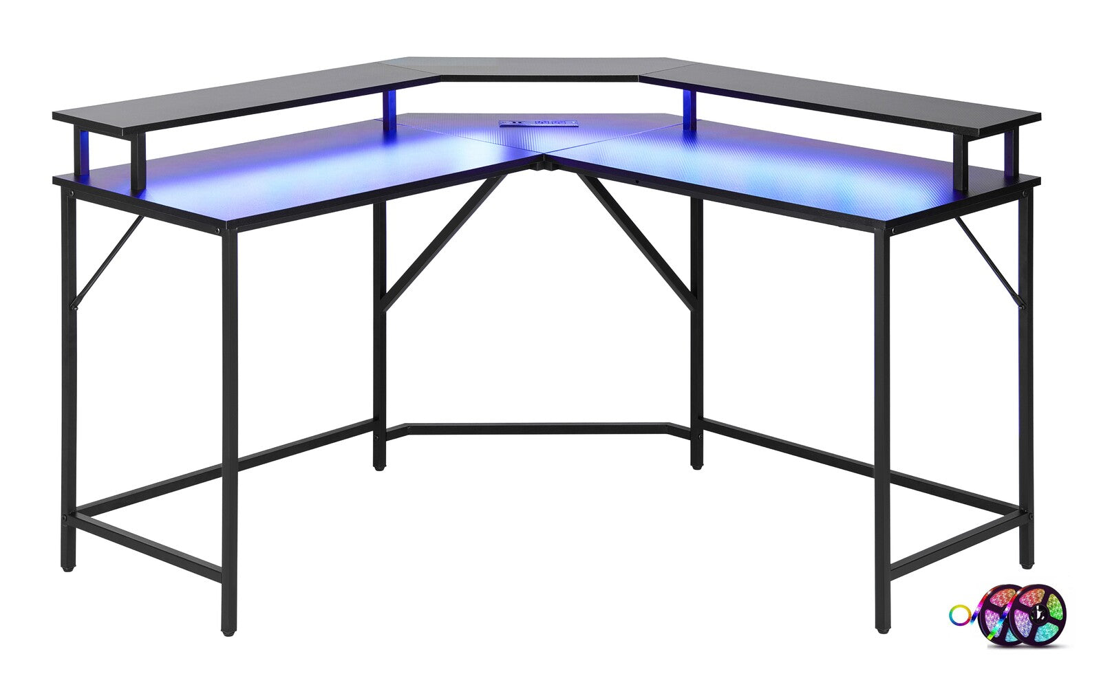 Gorilla Gaming Renegade Corner Gaming Desk with Integrated Power Outlet