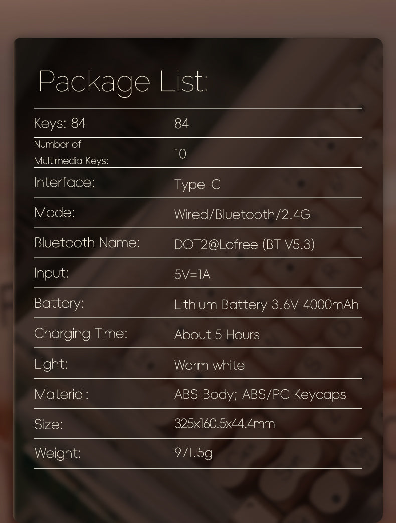 LOFREE DOT Mechanical 75% Tri-Mode Keyboard - Foundation