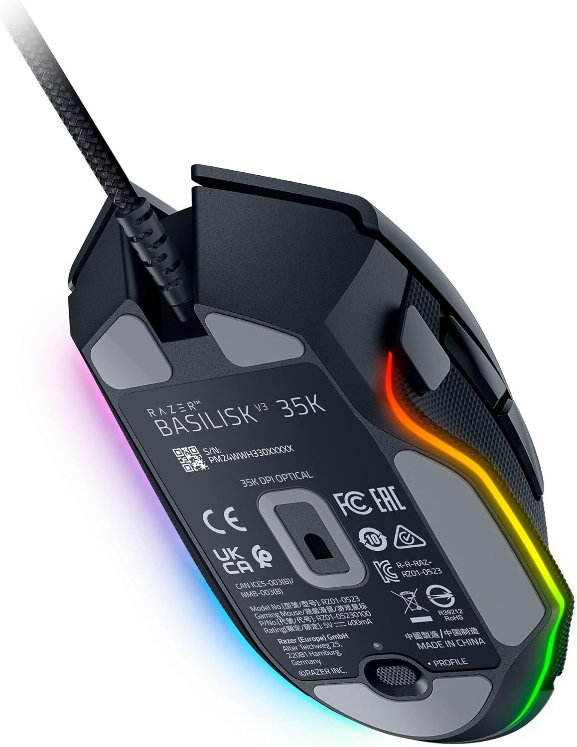 Razer Basilisk V3 35K Ergonomic Wired Gaming Mouse