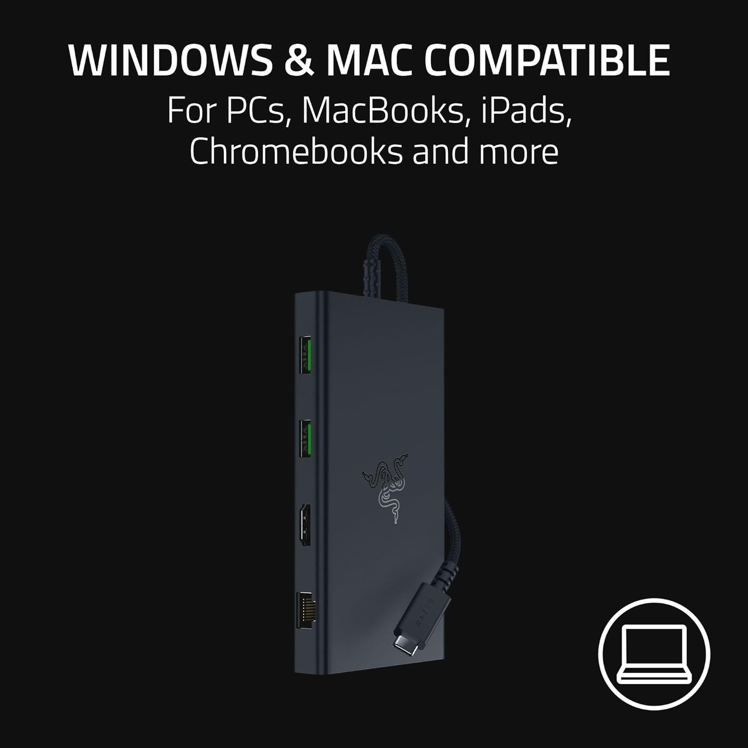 Razer 11-Port USB-C Dock compatible with Windows and Mac - Black