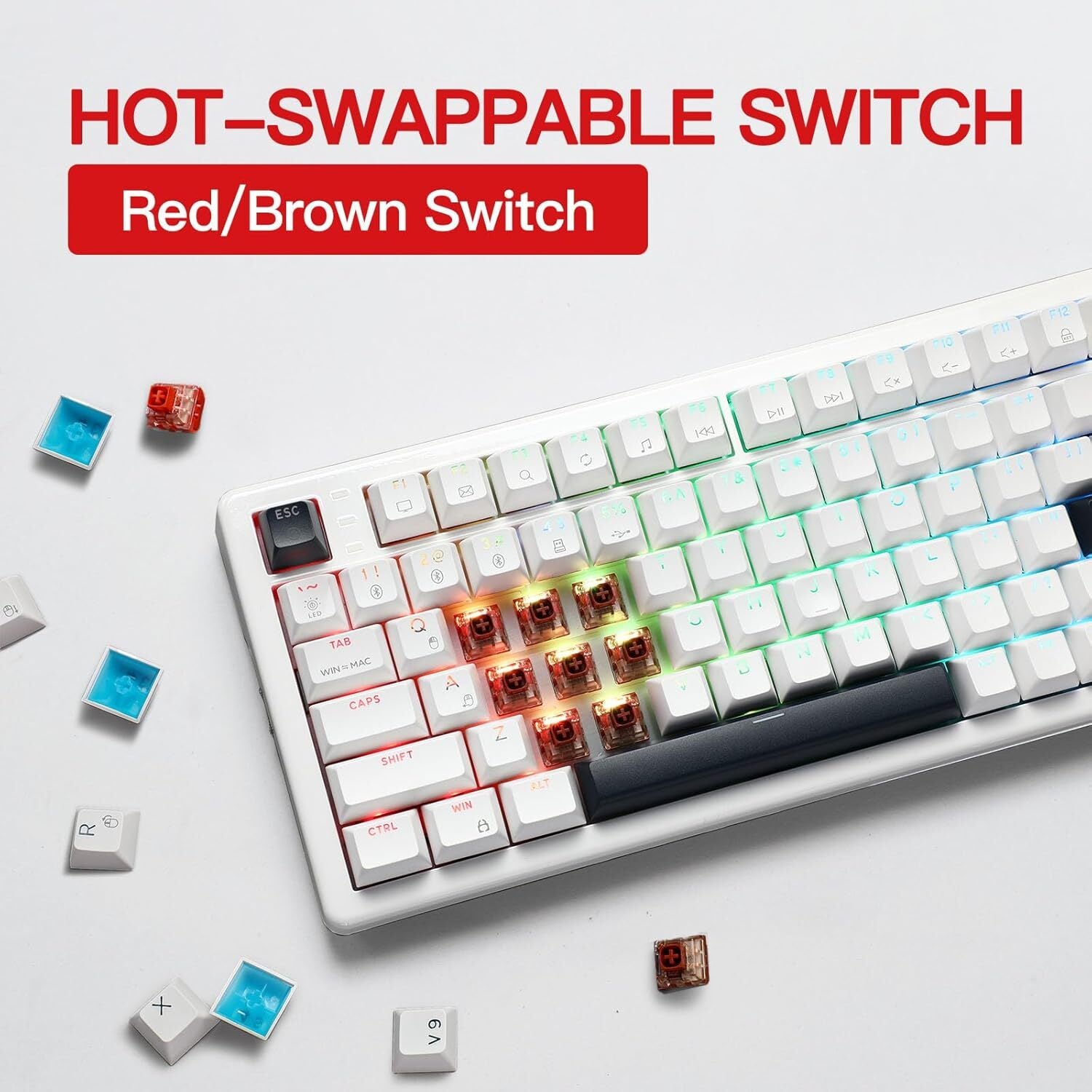 Hexgears Synergy WarpSpeed E4 Pro 99-Key RGB Wireless Mechanical Gaming Keyboard - White
