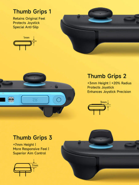 Multi-Mode Joystick Cap and Thumb Grip with Lever Guard Set for Switch 2 - Black