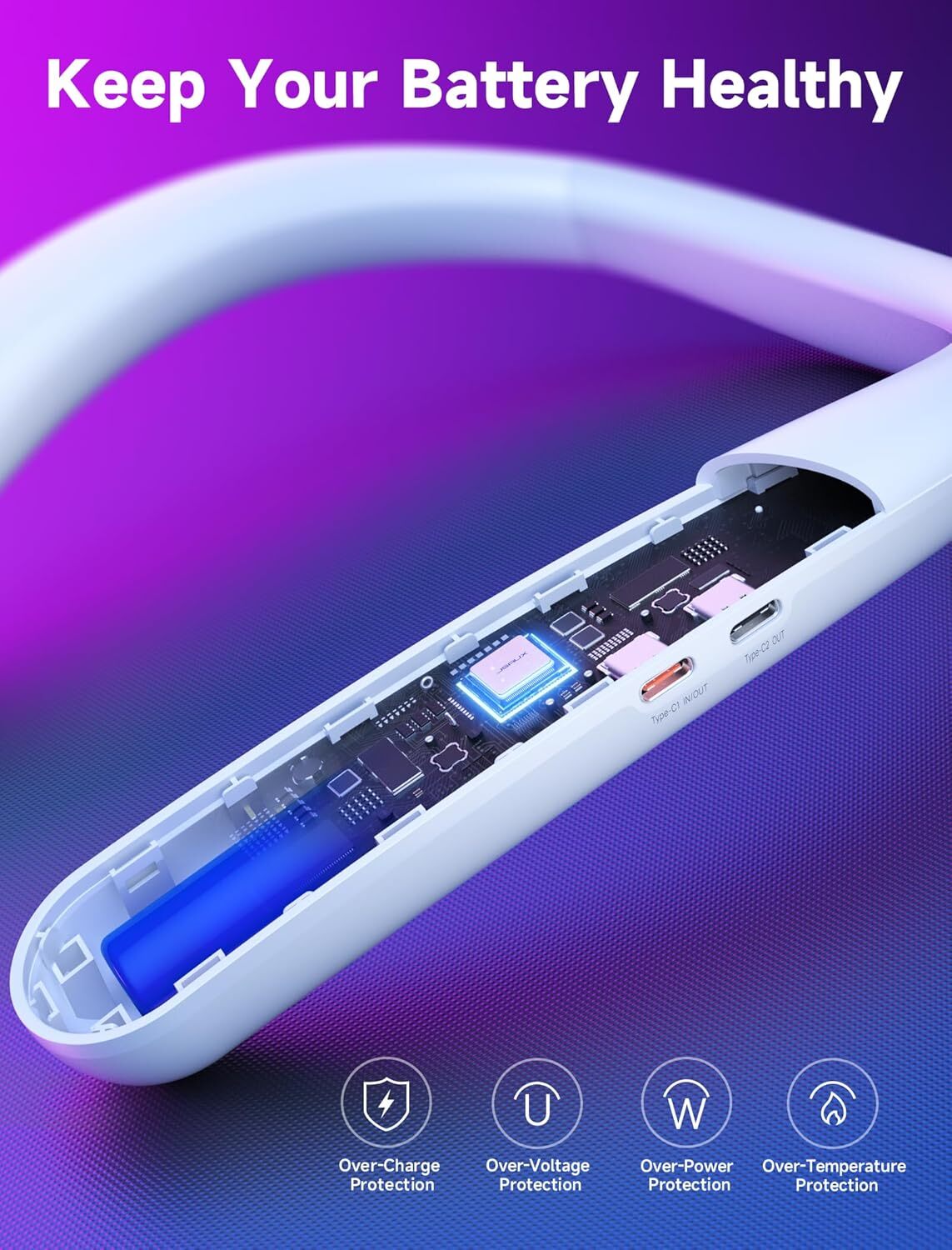 JSAUX VR Neck Power Bank - White