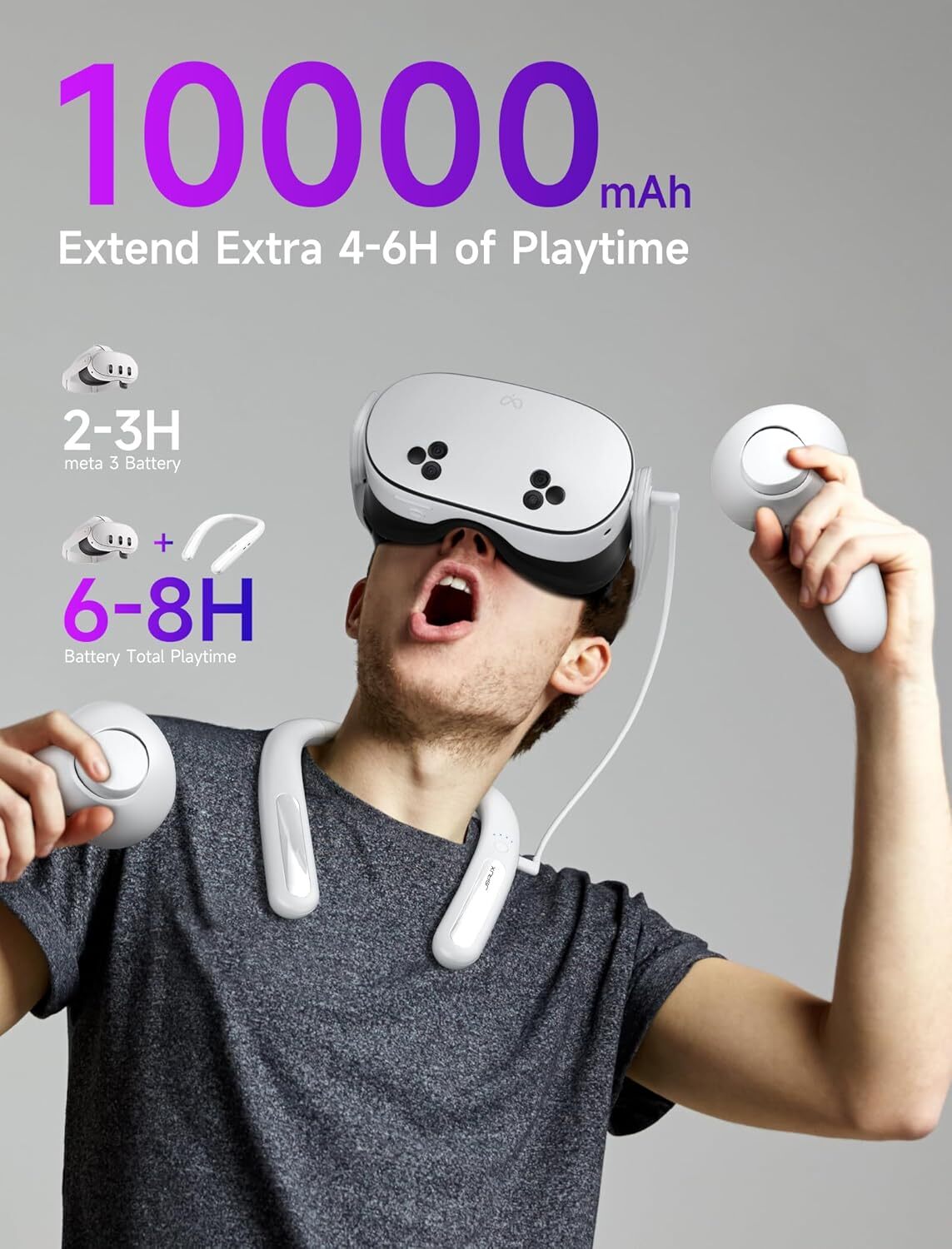 JSAUX VR Neck Power Bank - White