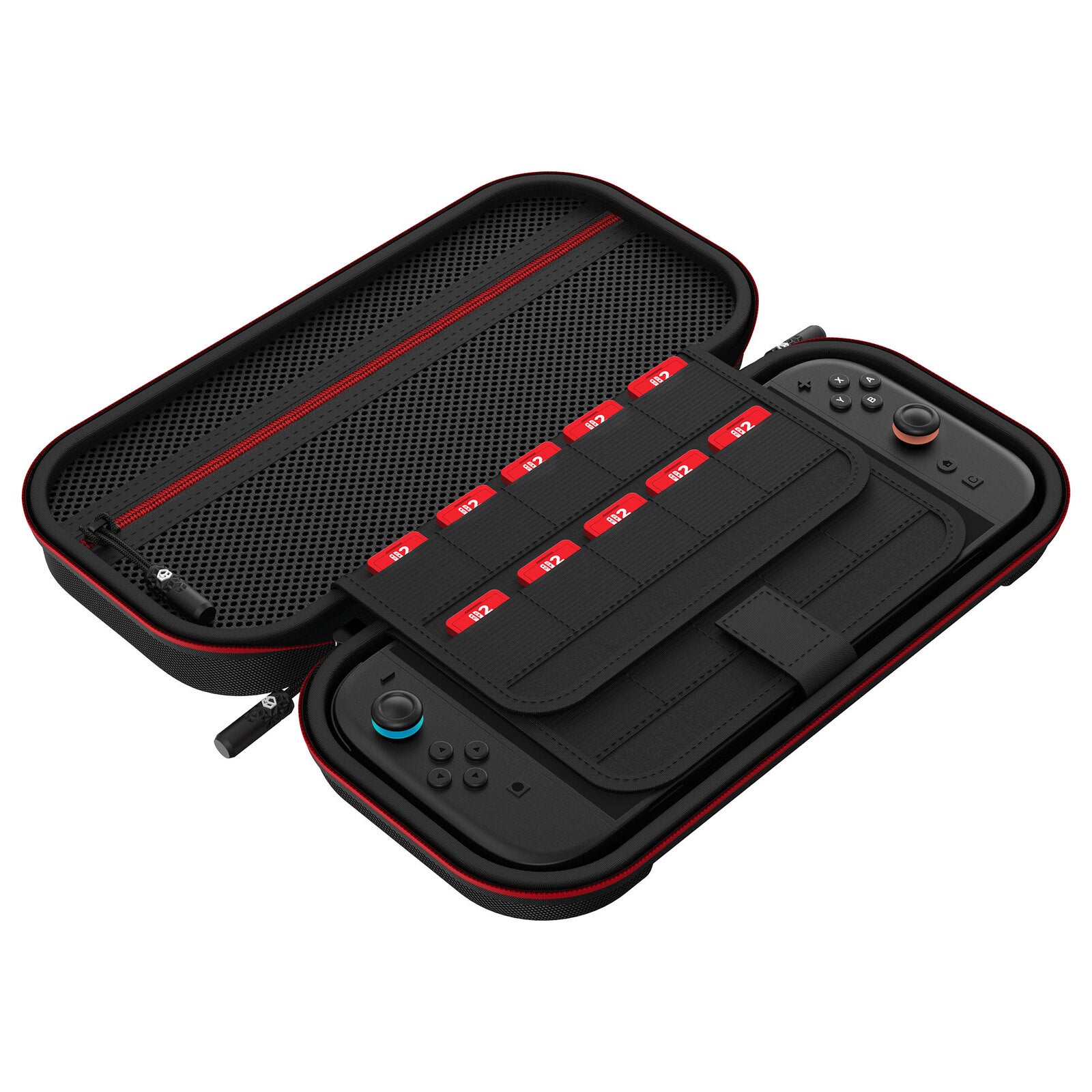 Powerwave Premium Carry Case Black Crimson for Nintendo Switch 2