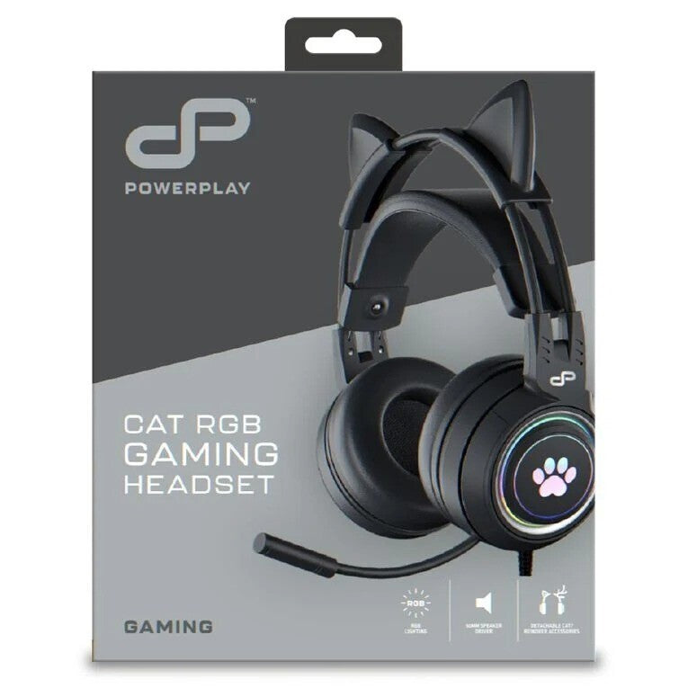 PowerPlay Cat RGB Gaming Headset (Black) (Switch, PC, PS5, PS4, Xbox Series X, Xbox One)