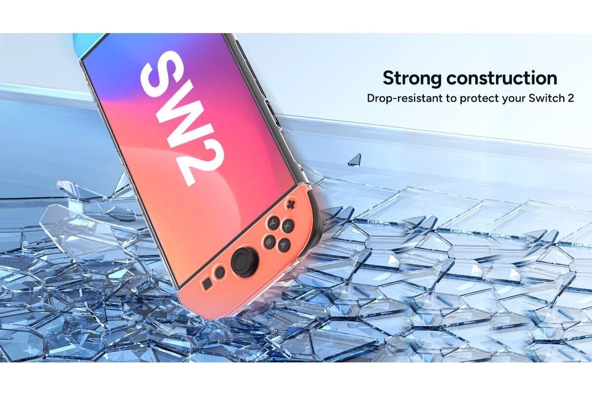 Protection Kit for Nintendo Switch 2 (Tempered Glass Screen Protector and Clear Case)