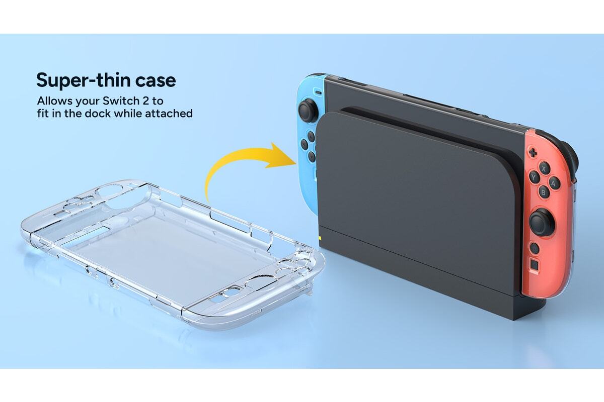 Protection Kit for Nintendo Switch 2 (Tempered Glass Screen Protector and Clear Case)