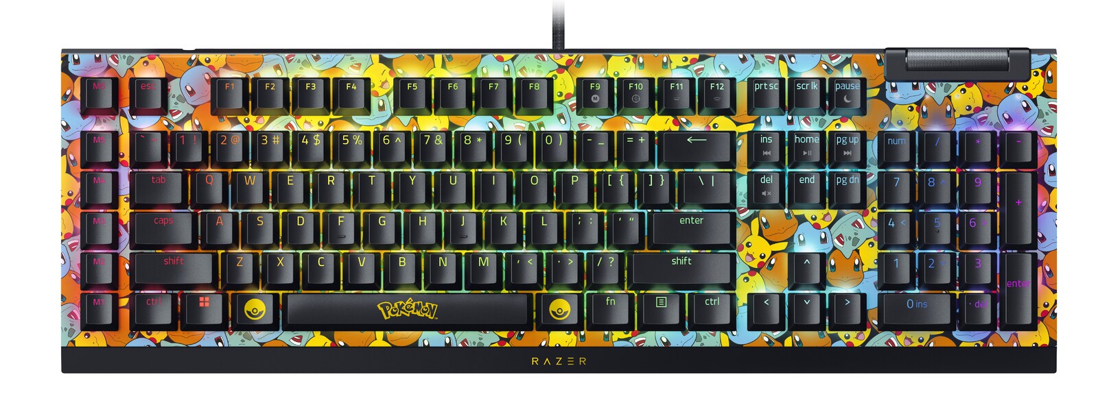 Razer BlackWidow V4 X Wired Mechanical Gaming Keyboard - Green Switch (Pokémon Kanto Starters Edition)