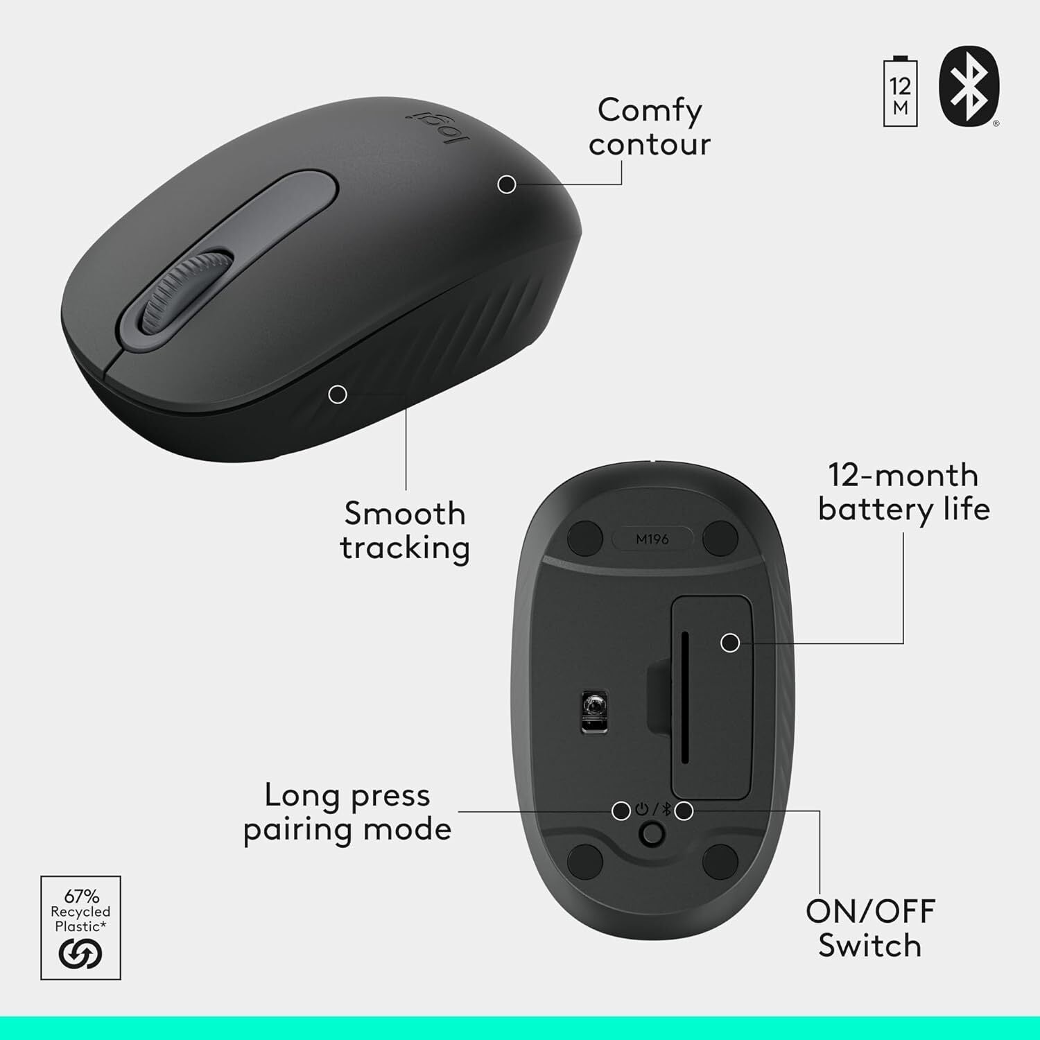 Logitech MK250 Compact Bluetooth Wireless Keyboard and Mouse Combo Graphite