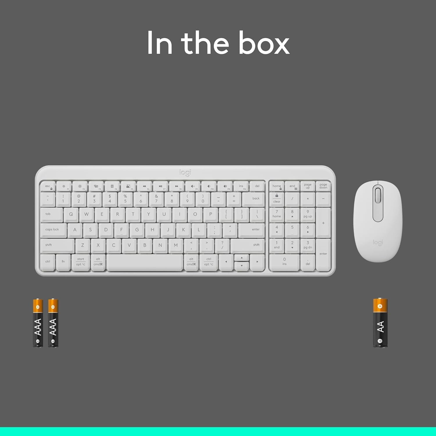 Logitech MK250 Compact Bluetooth Wireless Keyboard and Mouse Combo Off-White