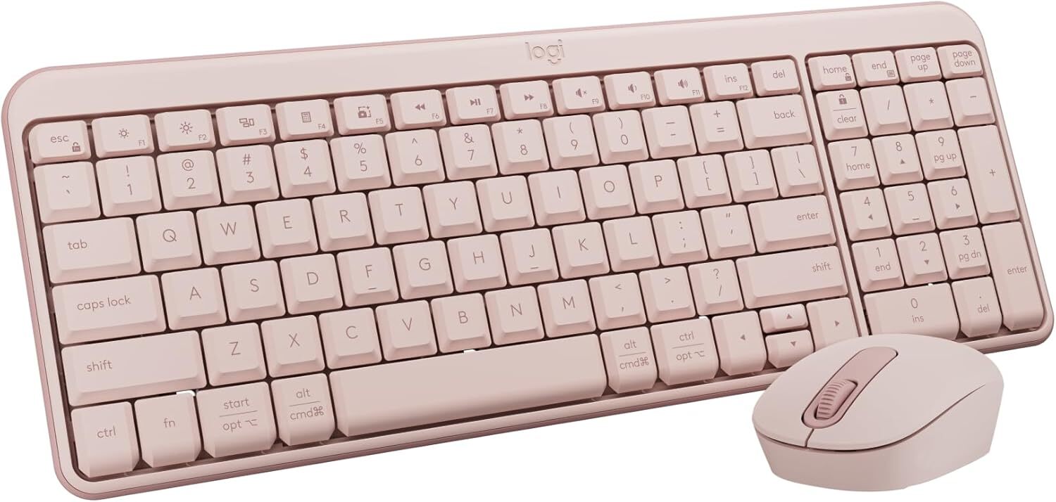 Logitech MK250 Compact Bluetooth Wireless Keyboard and Mouse Combo Rose