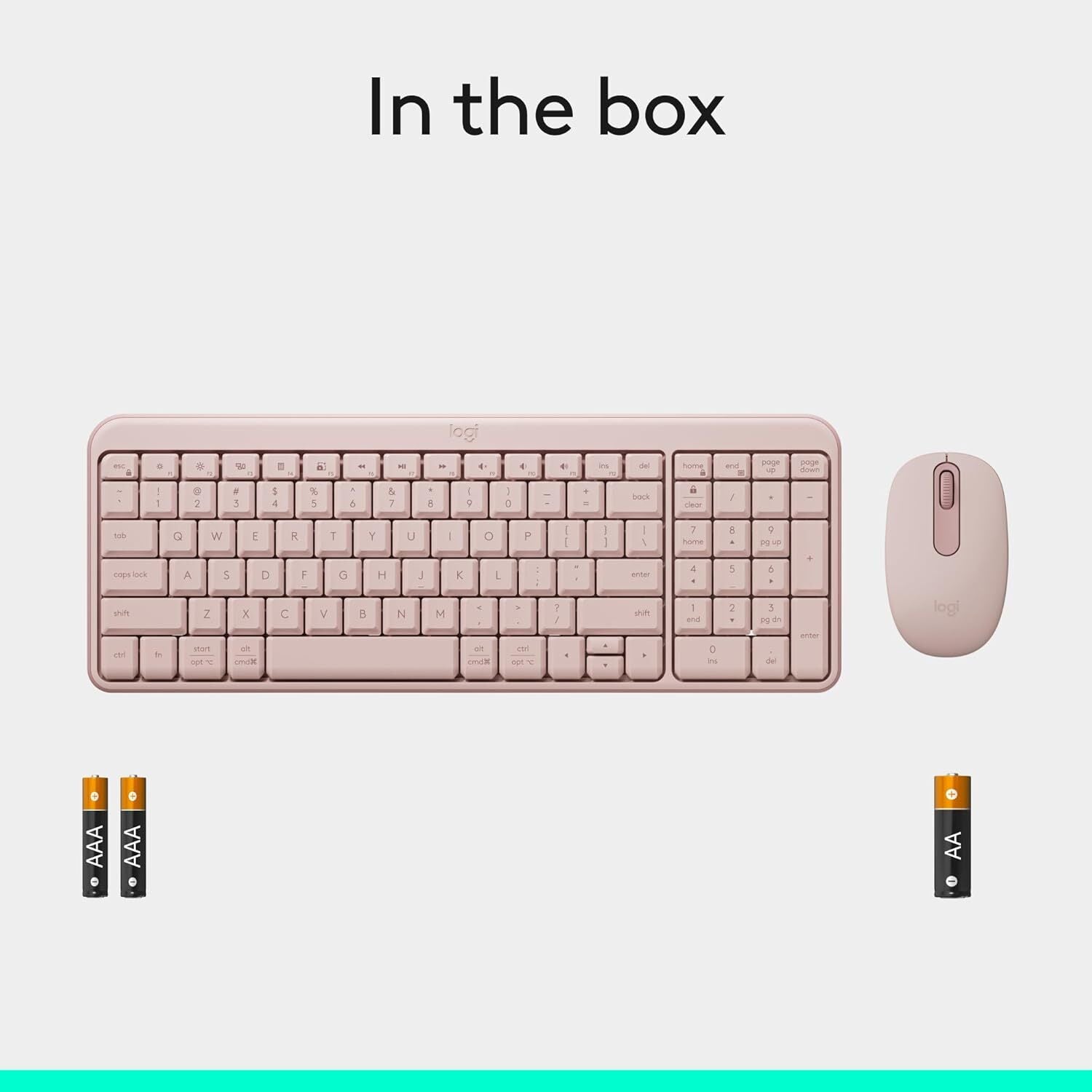 Logitech MK250 Compact Bluetooth Wireless Keyboard and Mouse Combo Rose