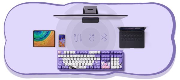 Akko Kuromi 5108B Plus 100% V3 Piano Pro Hot-Swappable Wireless Mechanical Keyboard