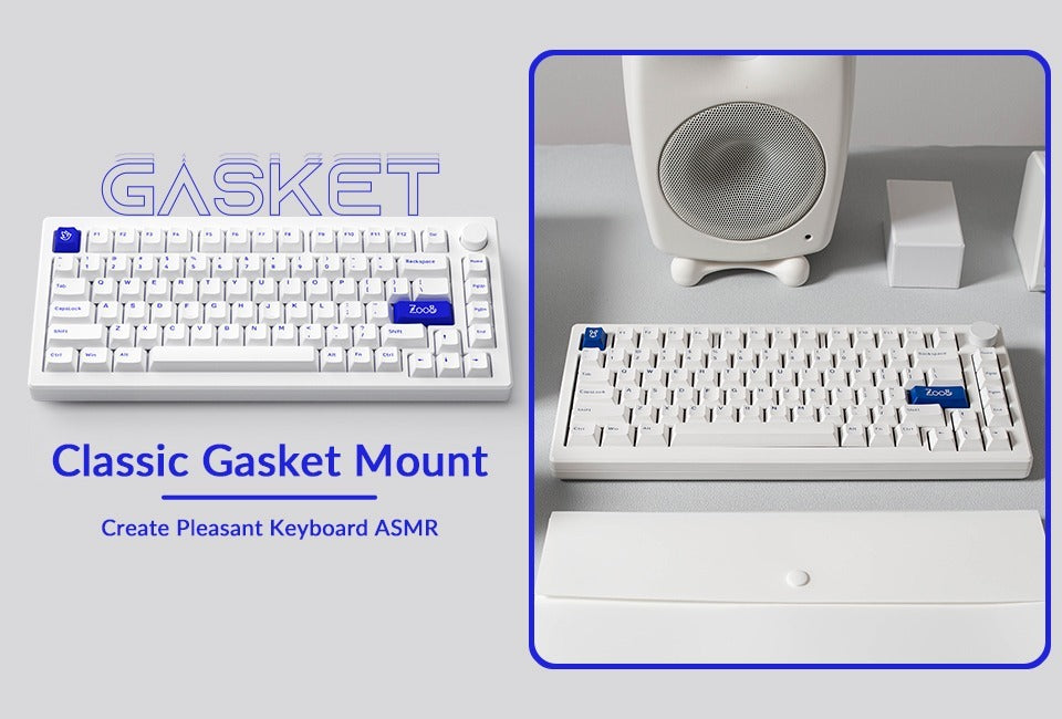 Akko MOD 007B PC 75% V3 Blue on White Piano Pro Wireless Mechanical Keyboard
