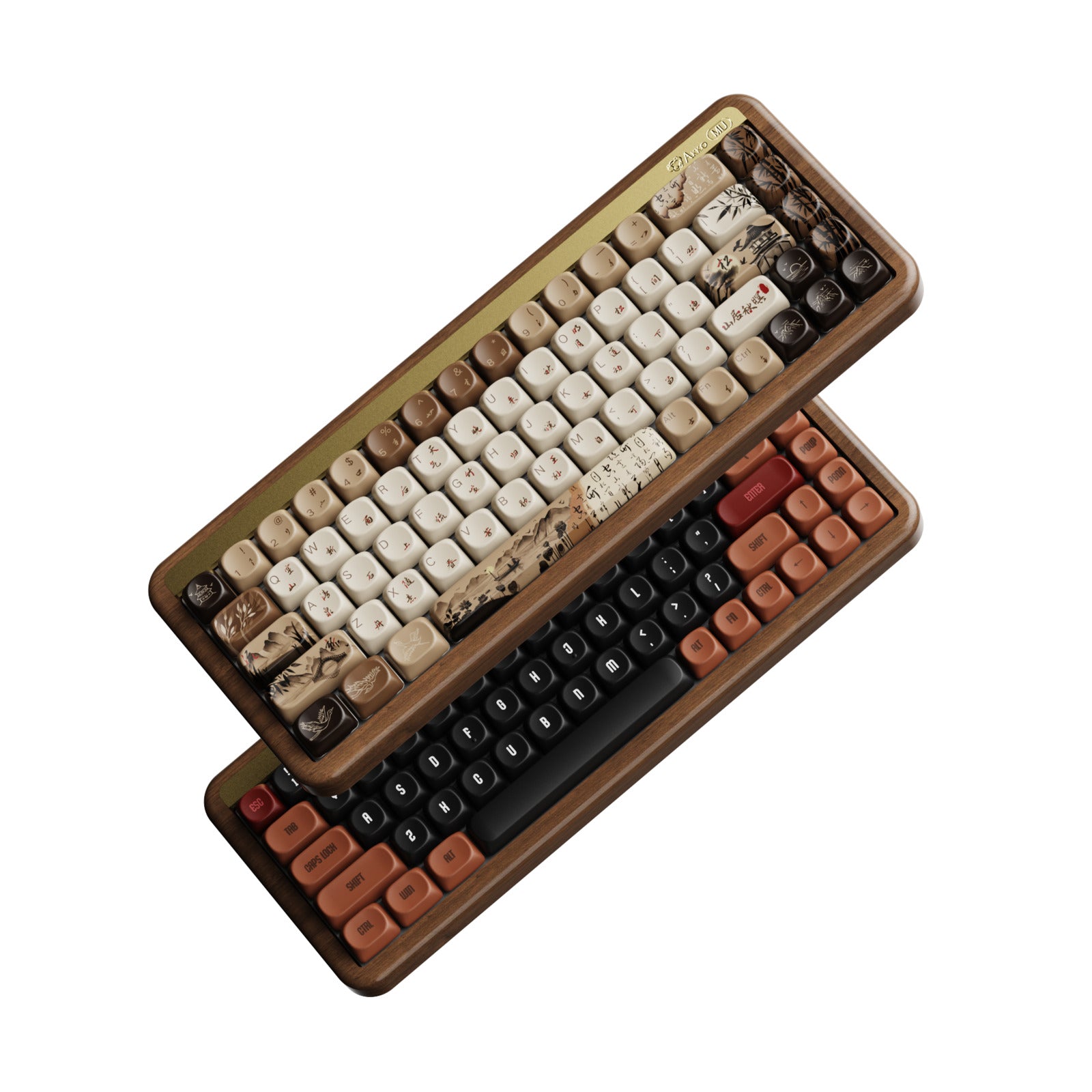 Akko MU01 Autumn Wooden 65% Rosewood Hot-Swappable Wireless Mechanical Keyboard
