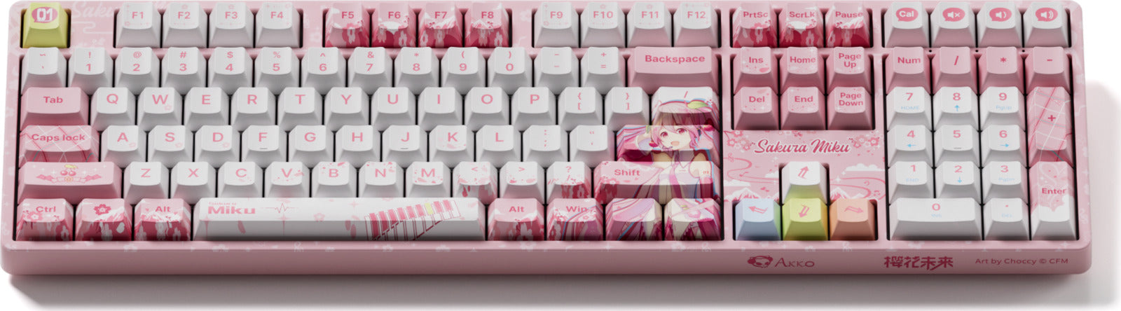 Akko Sakura Miku 5108B Plus 100% V3 Piano Pro Hot-Swappable Wireless Mechanical Keyboard