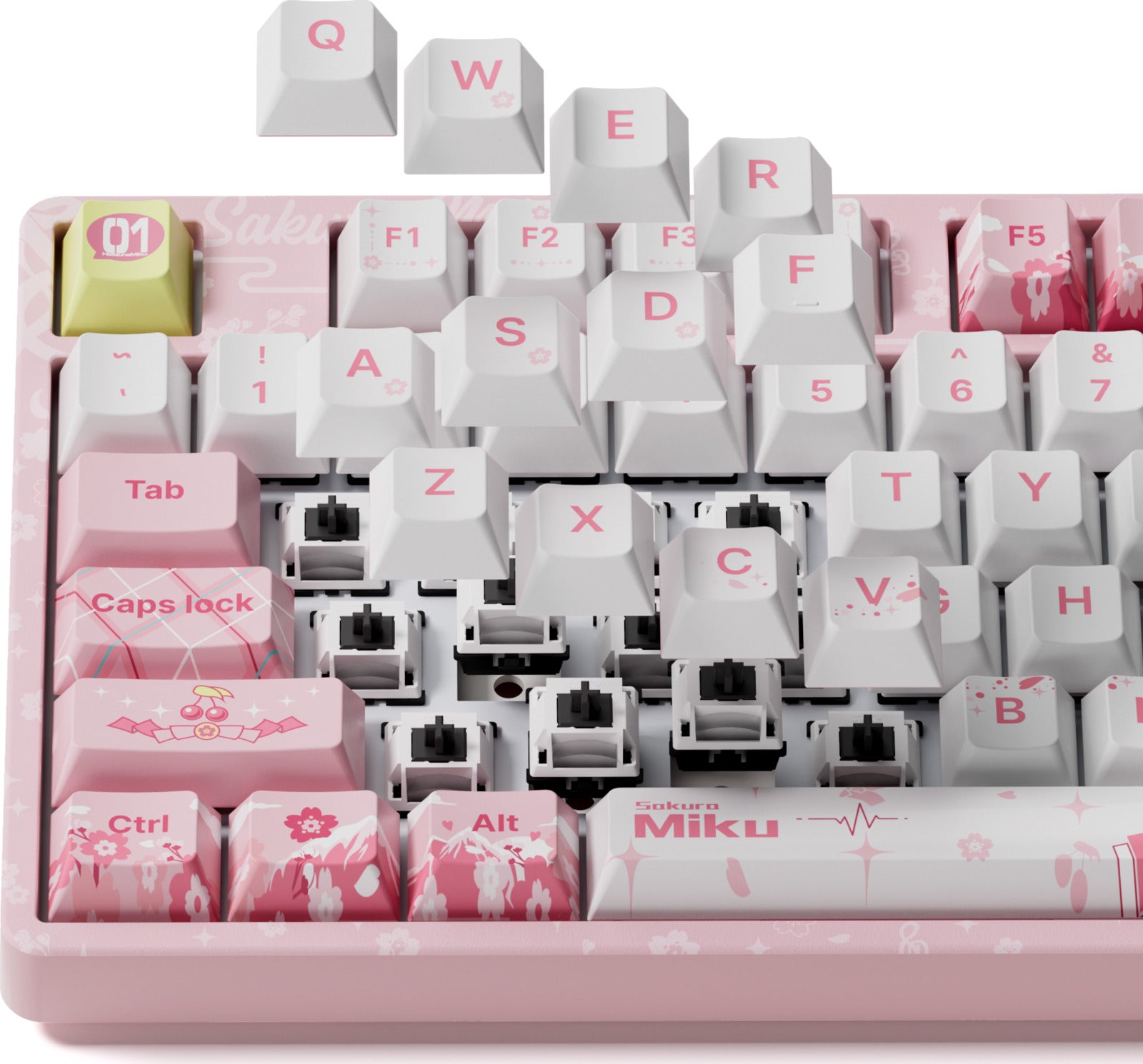 Akko Sakura Miku 5108B Plus 100% V3 Piano Pro Hot-Swappable Wireless Mechanical Keyboard