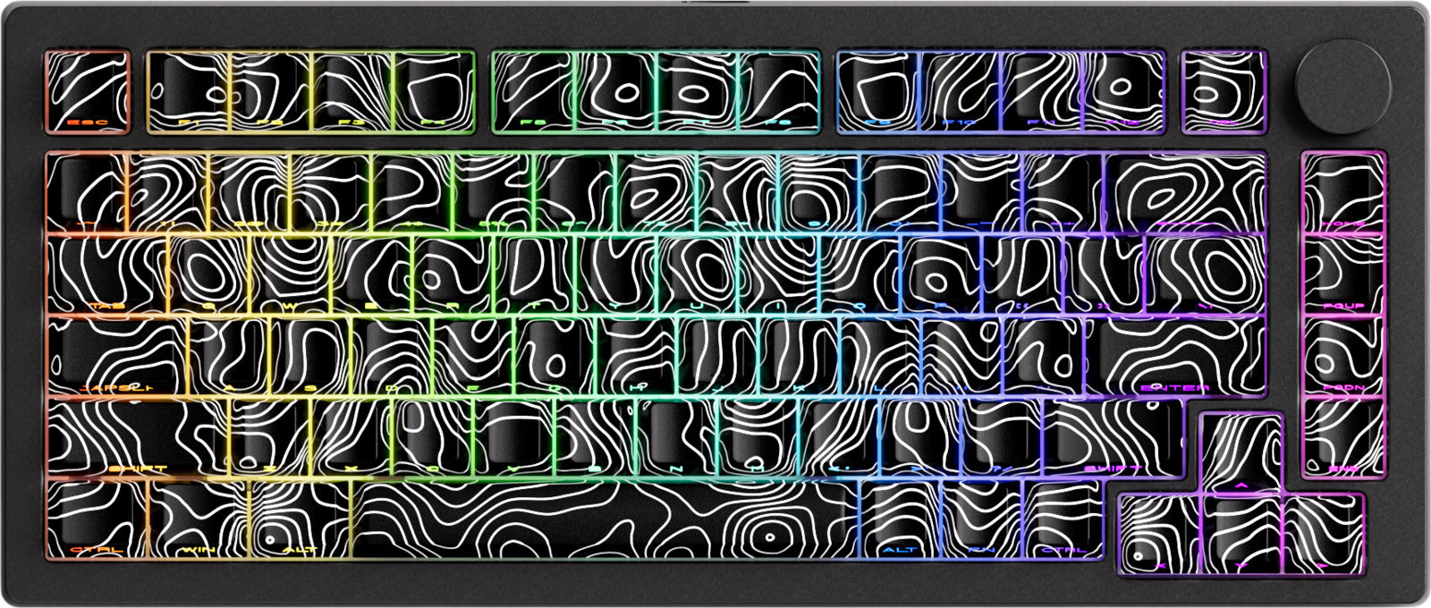 Akko x MonsGeek M1 V5 Contour Lines 75% V3 Piano Pro Black Hot-Swappable Wireless Mechanical Keyboard