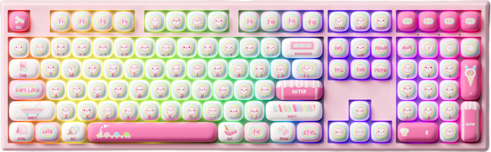 Akko x MonsGeek MG108B Rainbow Marshmallows 100% V3 Piano Pro Hot-Swappable Wireless Mechanical Keyboard