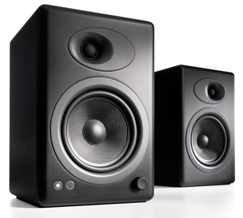 Audioengine A5+ Classic Powered Bookshelf Speakers Remote Control - Satin Black