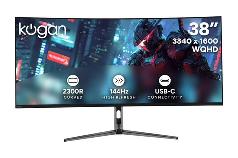 Kogan Infinity 38" Curved Ultrawide WQHD+ 144Hz 1ms FreeSync USB-C Gaming Monitor (3840 x 1600)