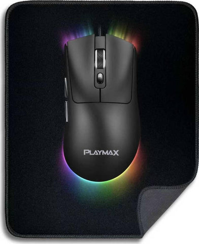 Playmax RGB Gaming Mouse and Mouse mat combo (Black)