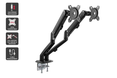 KOGAN 17"-32" Full Motion Dual Gas Spring Monitor Arm - Black