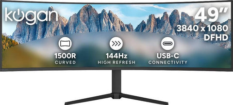Kogan Infinity 49" Curved Ultrawide DFHD 144Hz FreeSync USB-C Monitor (3840 x 1080)