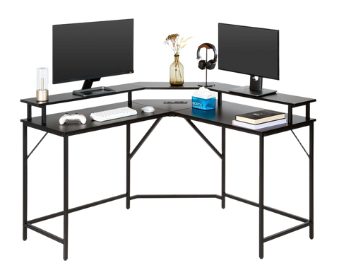 Gorilla Gaming Renegade Corner Gaming Desk with Integrated Power Outlet