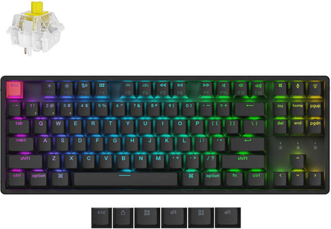 Keychron K8 v2 TKL RGB Super Switch Banana QMK Hot-Swappable Custom Wireless Aluminum Frame Mechanical Keyboard