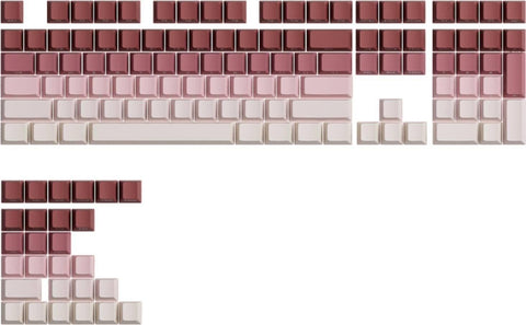 Akko x Veekos PBT Shine-Through Side-Printed Rose Latte Cherry Keycap Set (135-Key)