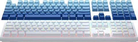 Playmax PRO White RGB Mechanical Gaming Keyboard (Bonus Blue key caps)