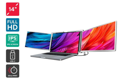 Kogan XPRESSO 14" Full HD Pro Dual Screen Tri-Fold Portable Monitor for 14" - 17" Laptops (1920 x 1080)