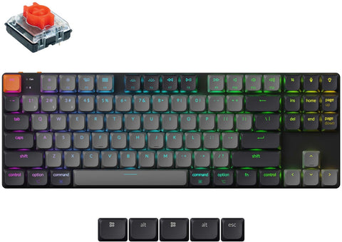 Keychron K1 v6 TKL RGB Red QMK Hot-Swappable Custom Wireless Low Profile Mechanical Keyboard