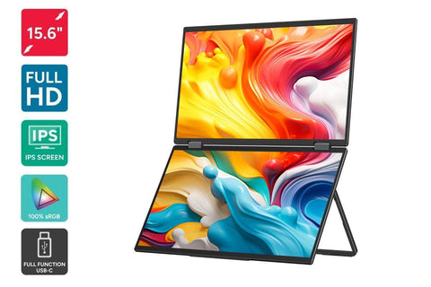 Kogan XPRESSO 15.6" Full HD Stackable Dual Screen USB-C Portable Monitor (1920 x 1080)