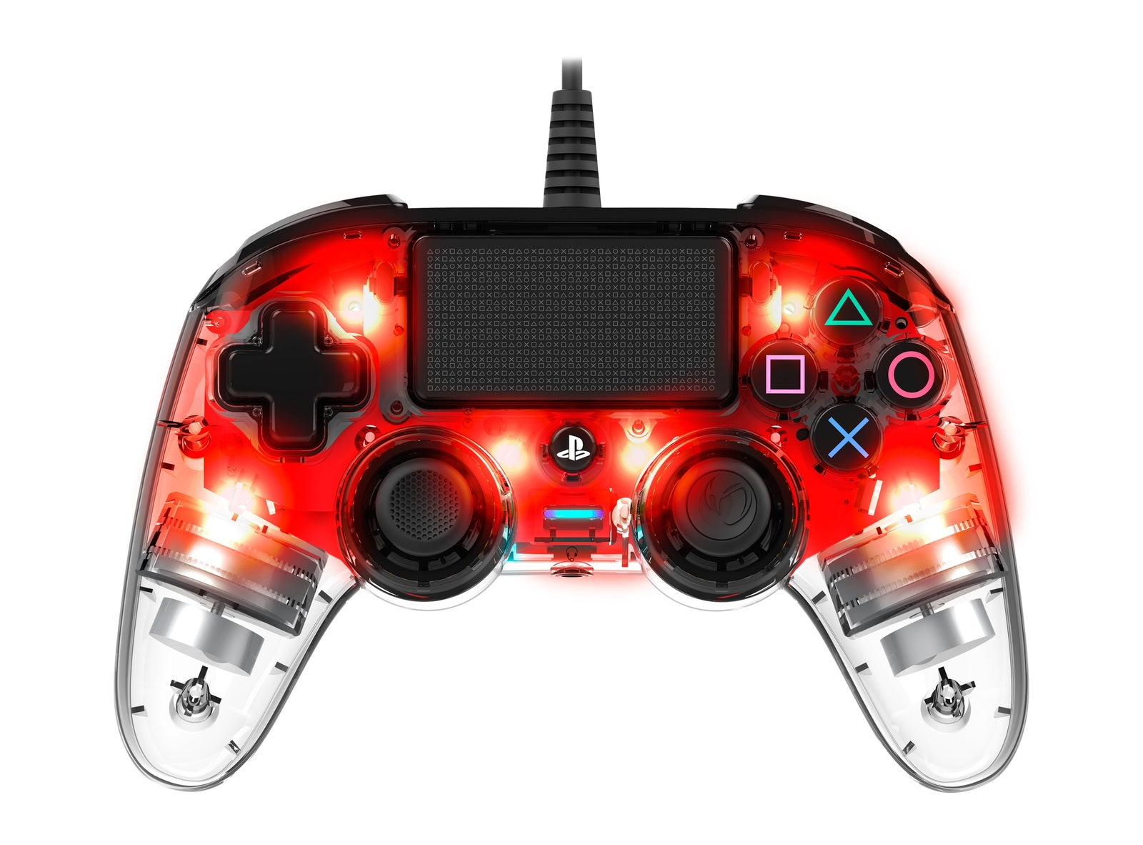 Nacon PS4 Illuminated Wired Gaming Controller - Light Red - PS4
