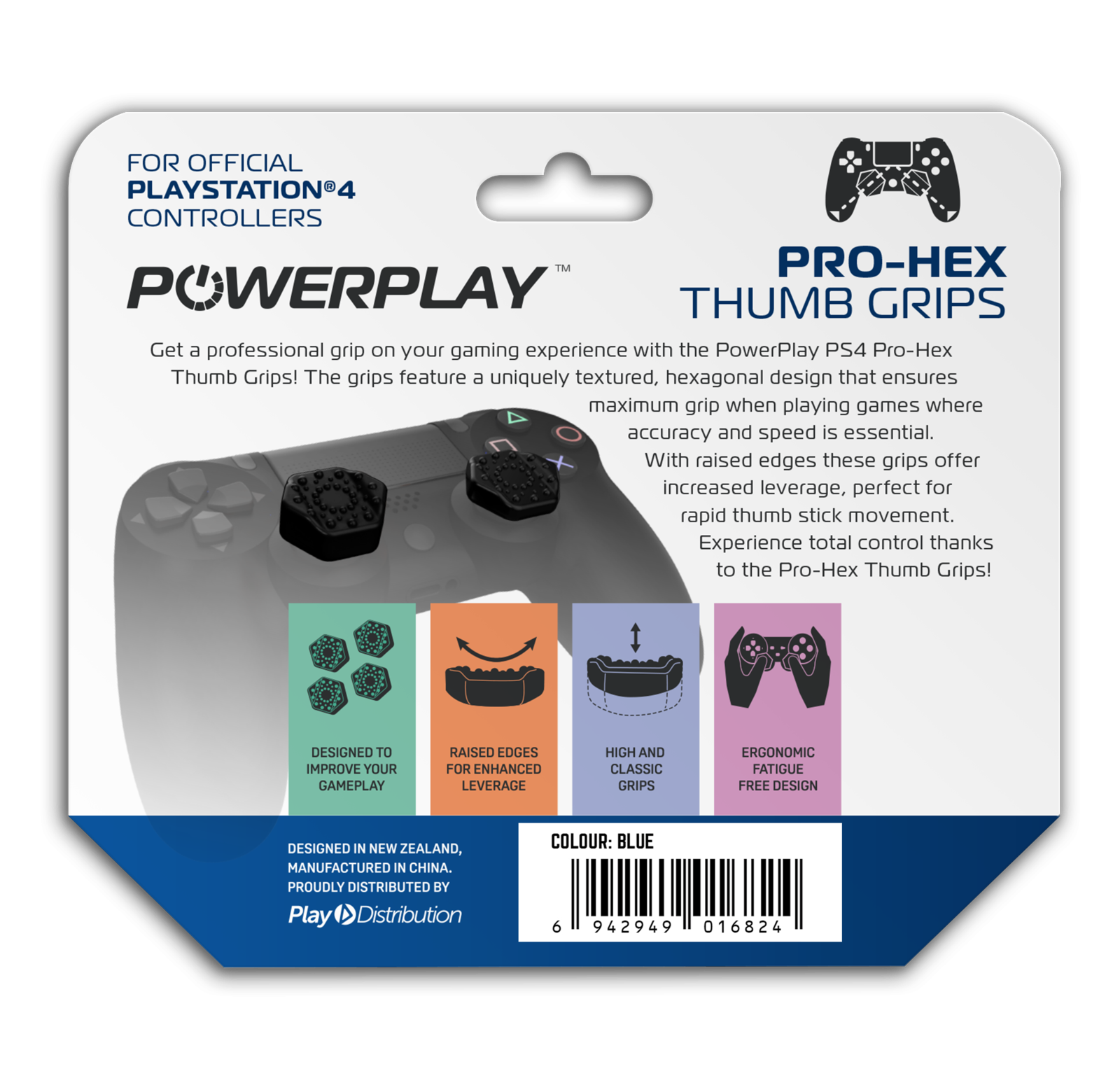 PowerPlay PS4 Pro-Hex Thumb Grips (Grey) - PS4