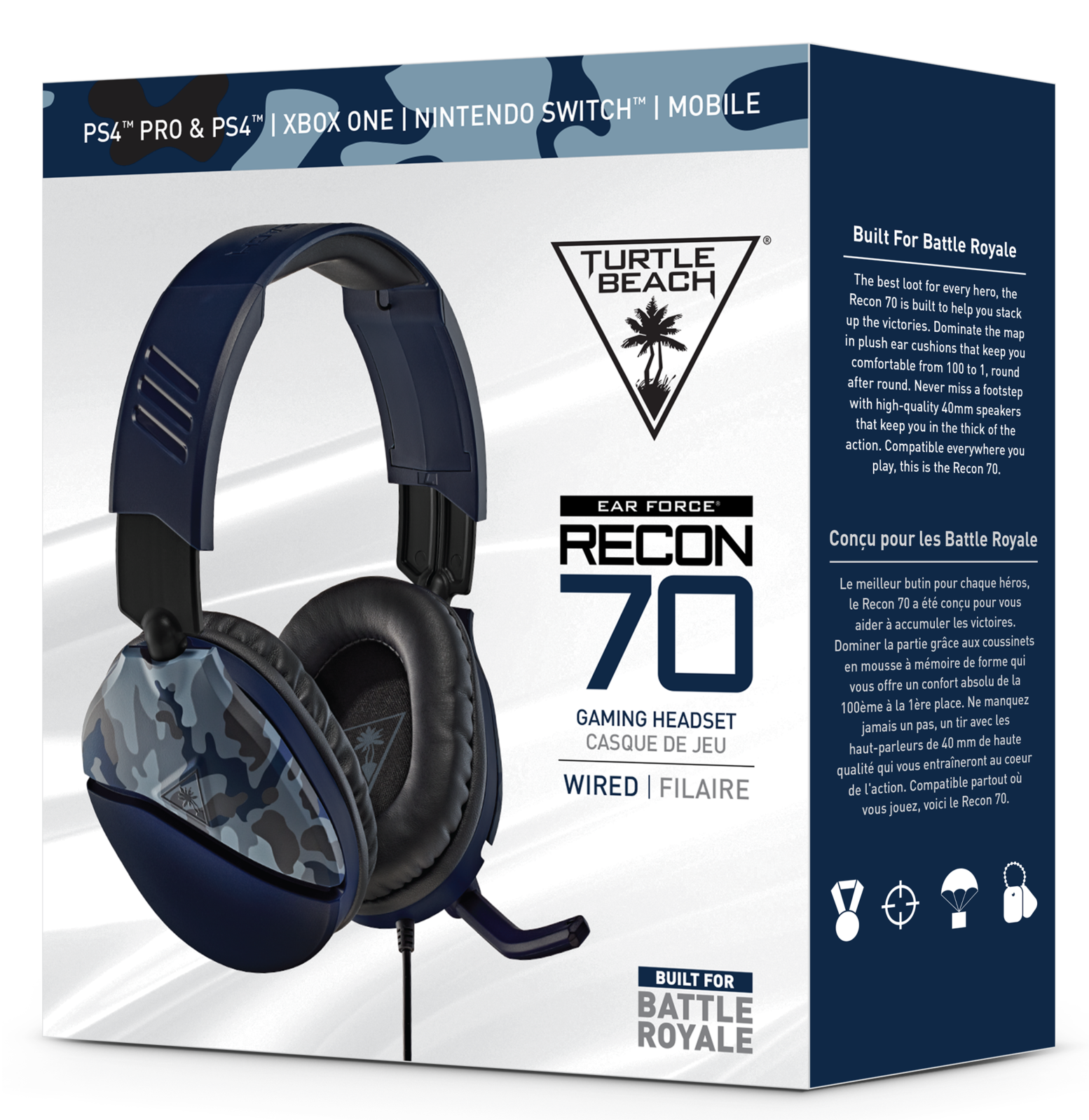 Turtle Beach Ear Force Recon 70 Gaming Headset Blue Camo Xbox One