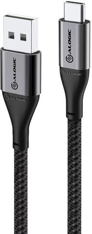 1.5m Alogic Super Ultra USB-Cto USB-A 2.0 3A Cable Space Grey