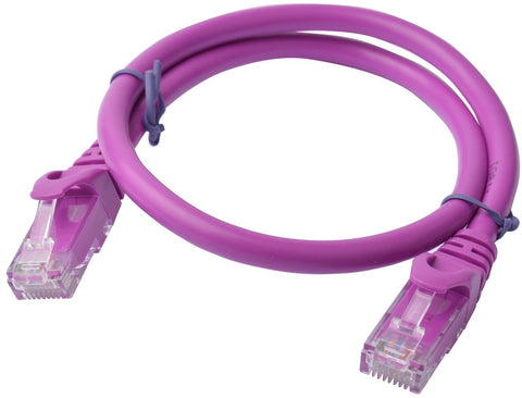 0.25m 8ware Cat6a UTP Snagless Ethernet Cable Purple