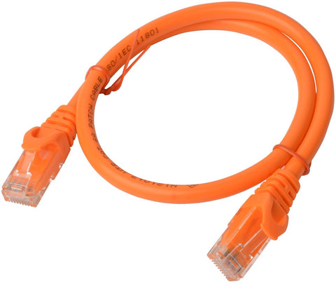 0.25m 8ware Cat6a UTP Snagless Ethernet Cable Orange