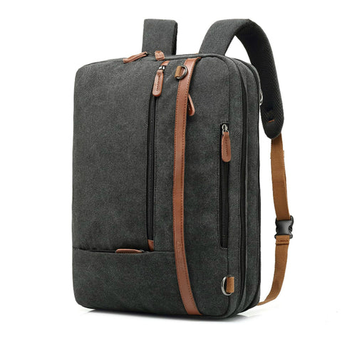 Convertible Canvas Sport Backpack & Messenger Bag - 17.3 Inches (Black) by Ningbo Fantasy Supply