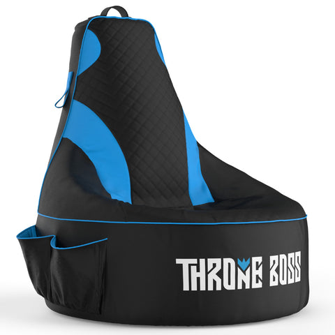 Throne Boss Gaming Bean Bag Chair - Adult (Black/Blue)