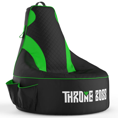 Throne Boss Gaming Bean Bag Chair - Adult (Black/Green)